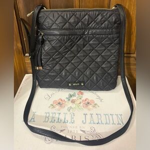 Black Quilted Crossbody Bag By Utiliti